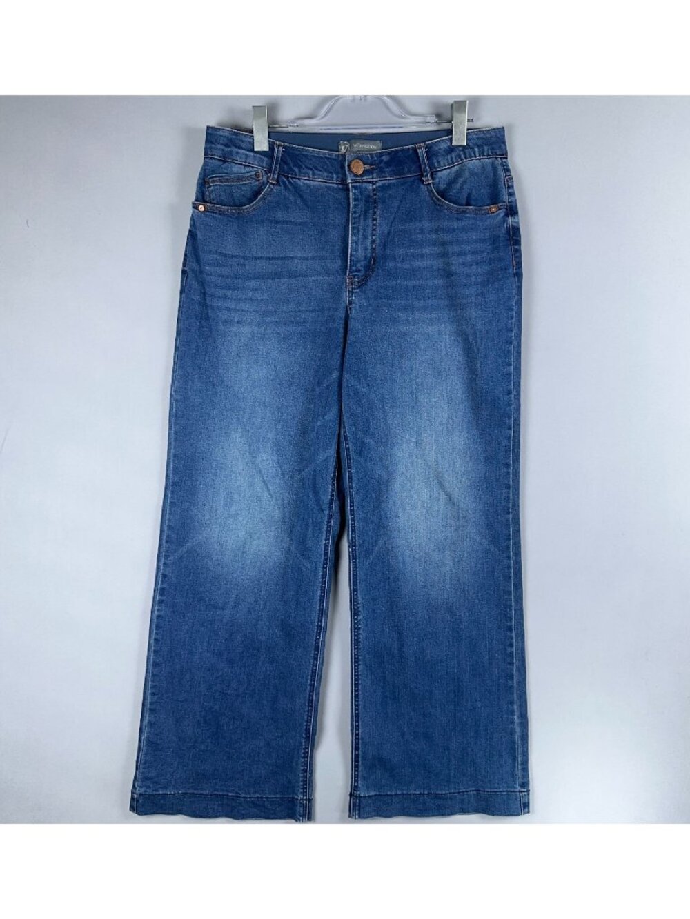 Wit & Wisdom Wide Leg Jeans Size 14 Blue High-Rise Medium Wash
